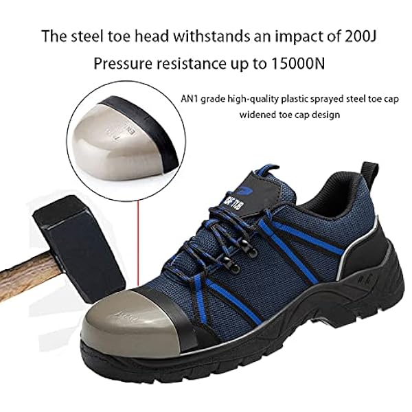 S3 Ademend Beschermende Schoenen Stalen Sneaker,Ademende Veiligheidstrainers Dames Lichtgewicht Veiligheidsschoenen Voor Unisex,▁